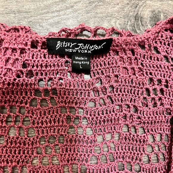 🚫SOLD🚫 RARE Vintage Betsey Johnson Crochet Duster Cardigan - Picture 4 of 6